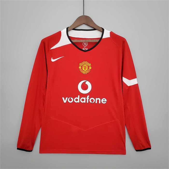 Retro Jersey Long Sleeve 2004-2006 Manchester United ROONEY 8 Home Soccer Jersey Vintage Football Shirt