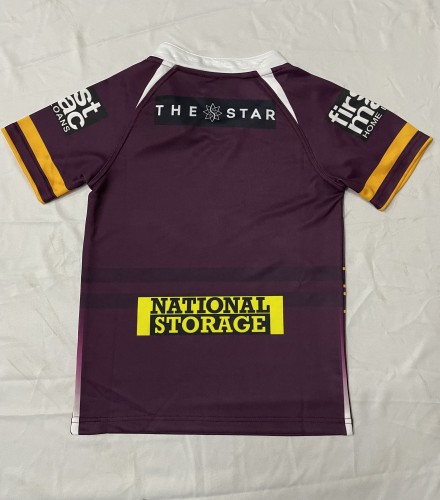 Youth 2025 Brisbane Broncos Home Rugby Jersey Kids Shirt Child Jersey