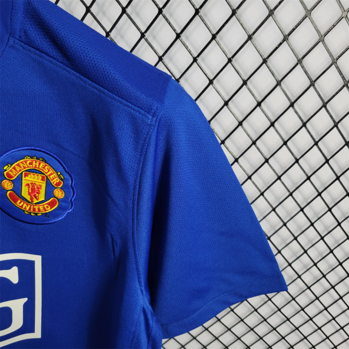 Retro Jersey 2008-2009 Manchester United Away Blue Soccer Jersey Vintage Football Shirt