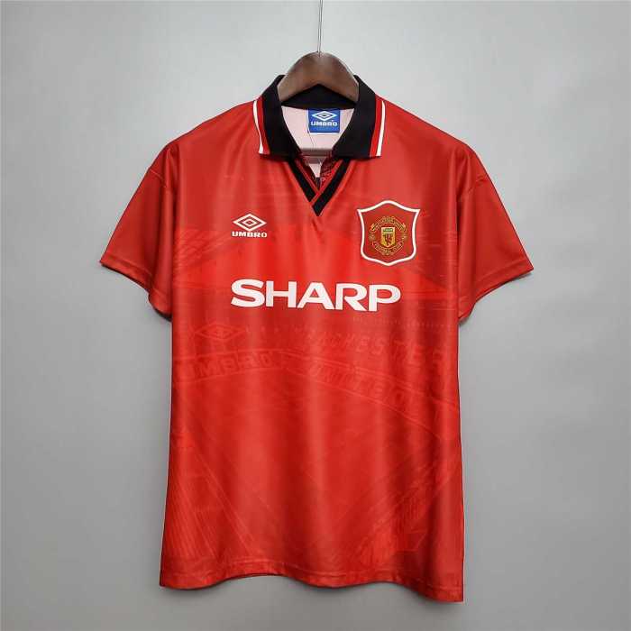 Retro Jersey 1994-1996 Manchester United CANTONA 7 Home Red Soccer Jersey Vintage Football Shirt