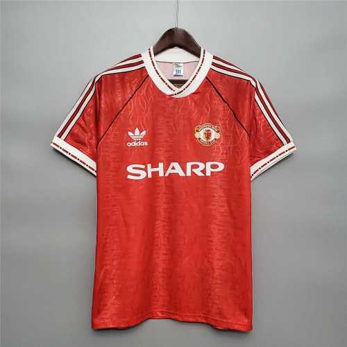 Retro Jersey 1991-1992 Manchester United Home Soccer Jersey Vintage Football Shirt