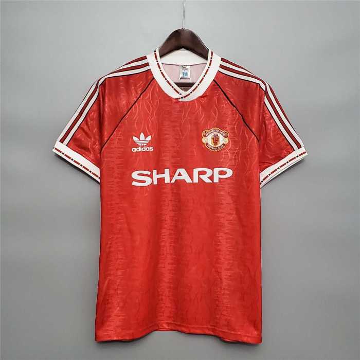 Retro Jersey 1991-1992 Manchester United Home Soccer Jersey Vintage Football Shirt