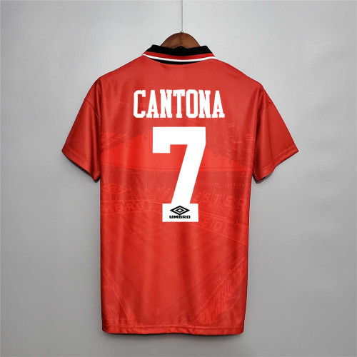 Retro Jersey 1994-1996 Manchester United CANTONA 7 Home Red Soccer Jersey Vintage Football Shirt