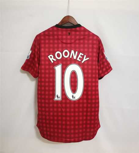 with EPL Patch Retro Jersey 2012-2013 Manchester United ROONEY 10 Home Soccer Jersey Vintage Football Shirt