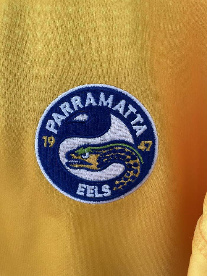 with Collar 2025 Parramatta Eels Home Rugby Jersey