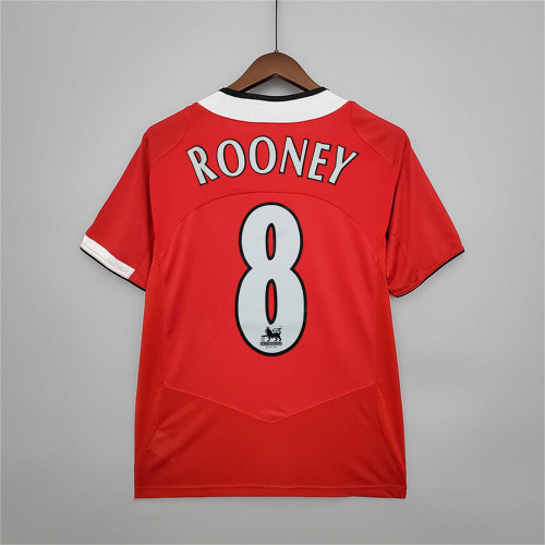Retro Jersey 2004-2006 Manchester United ROONEY 8 Home Soccer Jersey Vintage Football Shirt