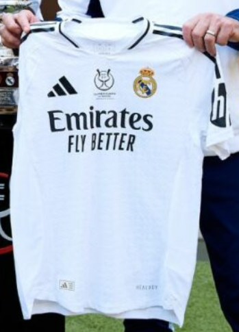 with Front Lettering Player Version 2024-2025 Real Madrid Supercopa Home Soccer Jersey Real Football Shirt