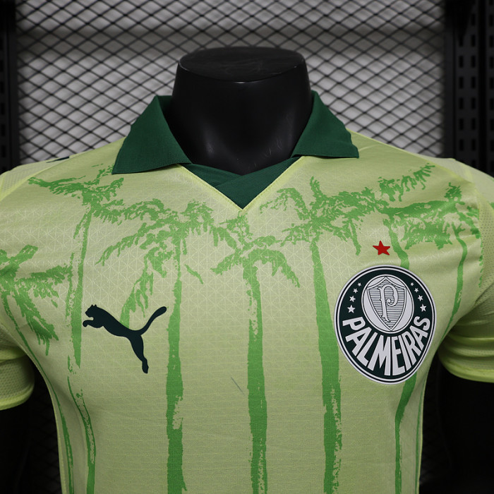 Player Version 2025-2026 Palmeiras Away Yellow Soccer Jersey Football Shirt
