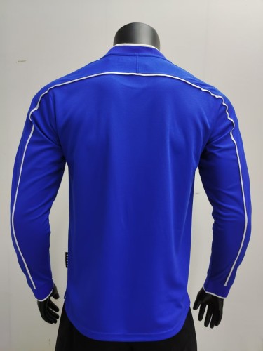 Long Sleeve Retro Jersey 1998 Brazil Away Blue Soccer Jersey Brasil Camisetas de Futbol