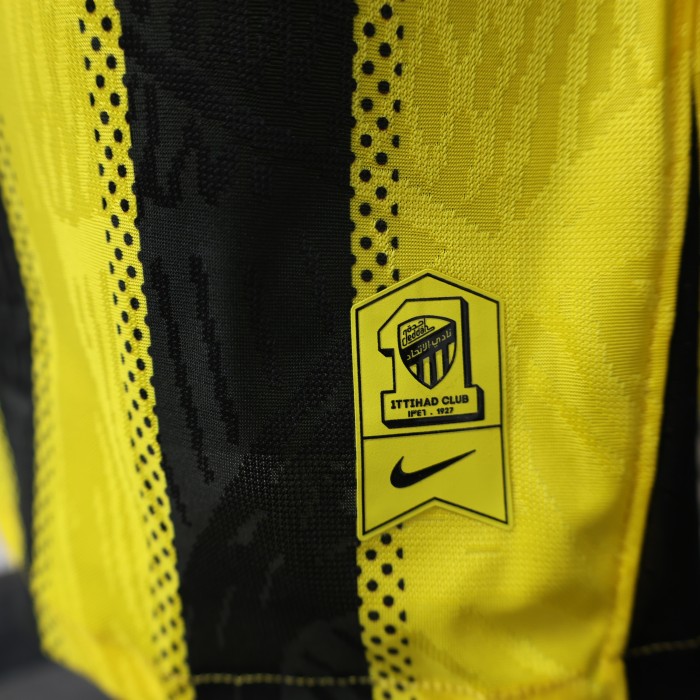Player Version 2025-2026 Ittihad Yellow Soccer Jersey Football Shirt