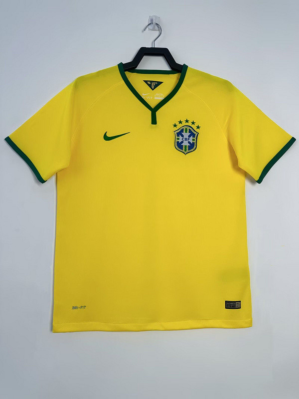 Retro Jersey 2014 Brazil Home Soccer Jersey Vintage Brasil Camisetas de Futbol