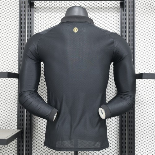 Long Sleeve Player Version 2024-2025 AC Milan 125th Anniversary Black Soccer Jersey AC Football Shirt