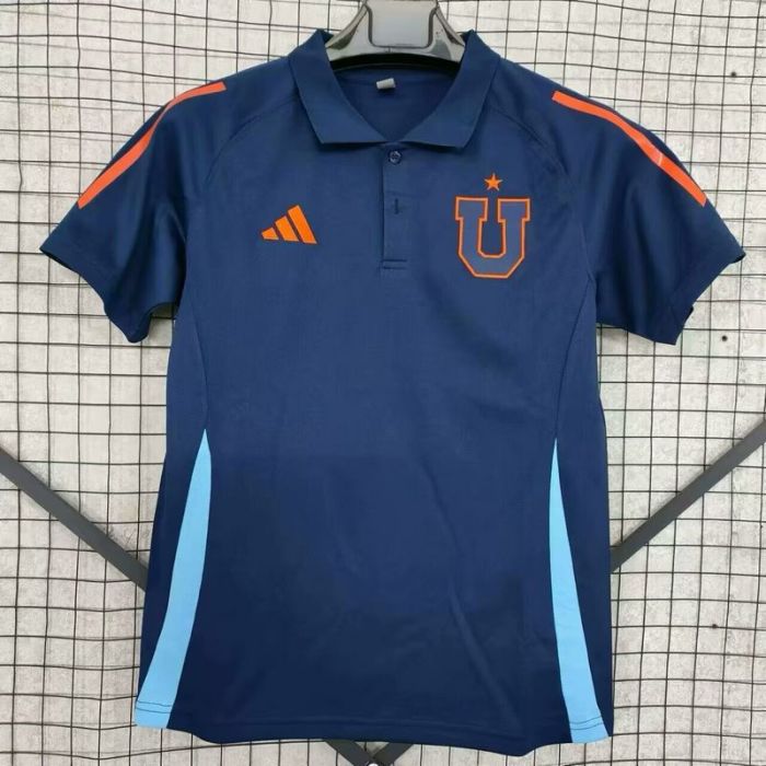 Fans Version 2025-2026 Club Universidad de Chile Dark Blue Soccer Polo