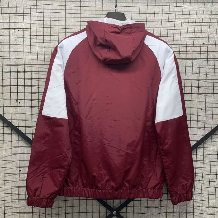 with Caps 2024 Liverpool Red/Wjote Soccer Windbreaker Jacket