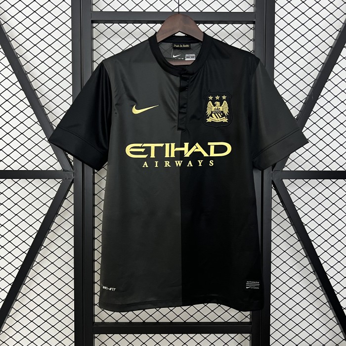 Retro Jersey 2013-2014 Manchester City Away Black Soccer Jersey Vintage Football Shirt