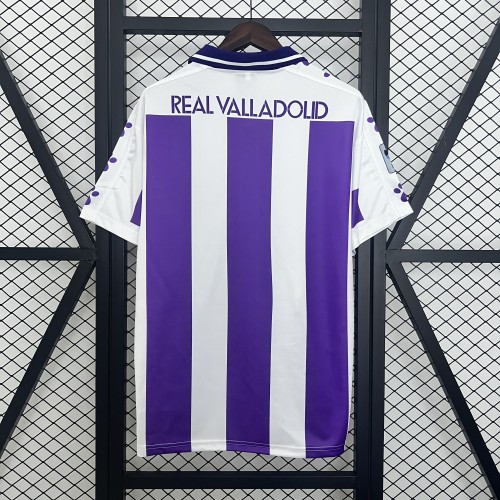 with LFP Patch Retro Jersey 1995-1996 Real Valladolid Home Soccer Jersey Vintage Football Shirt