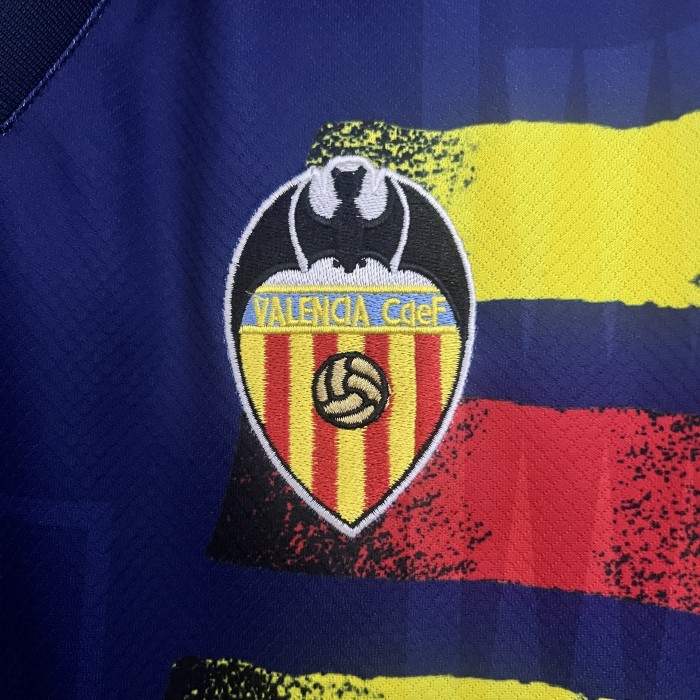 Retro Jersey 1996-1997 Valencia Away Blue Soccer Jersey Vintage Football Shirt
