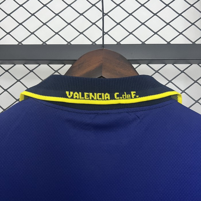 Retro Jersey 1996-1997 Valencia Away Blue Soccer Jersey Vintage Football Shirt