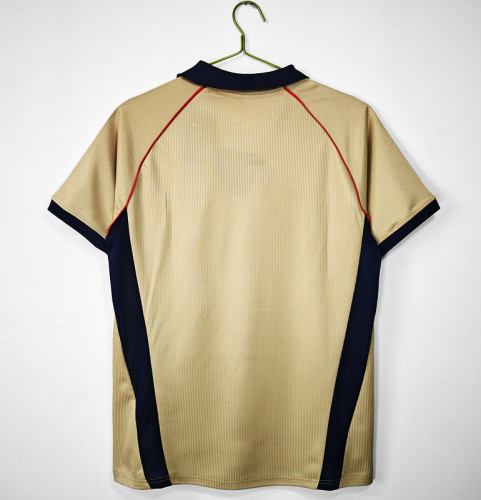 Retro Jersey 2001-2002 Arsenal Away Gold Soccer Jersey Vintage Football Shirt