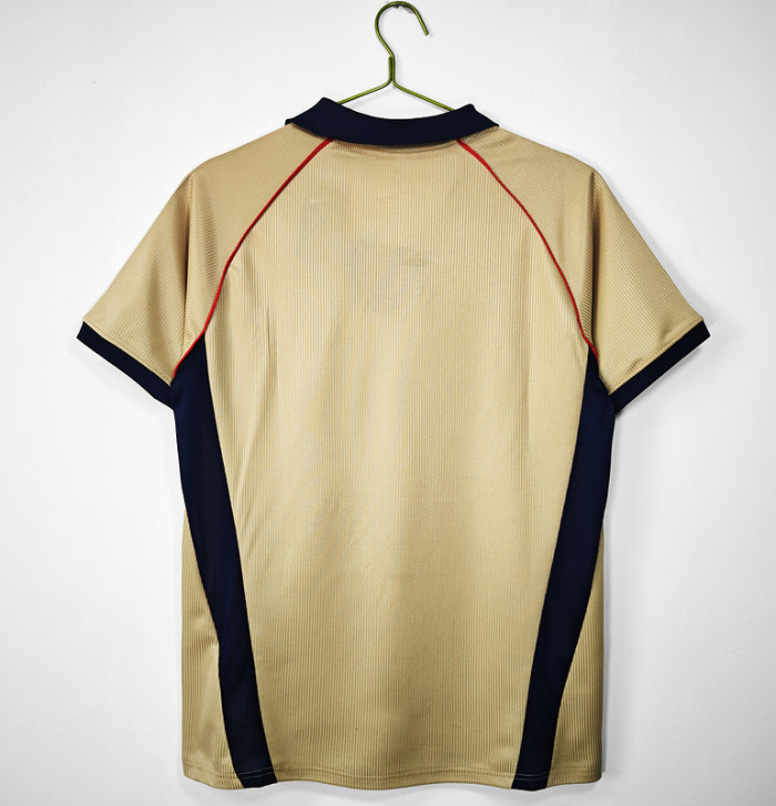 Retro Jersey 2001-2002 Arsenal Away Gold Soccer Jersey Vintage Football Shirt