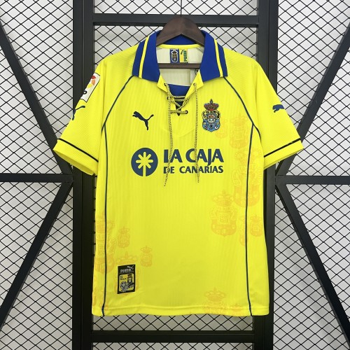 with LFP Patch Retro Jersey 1997-1998 Las Palmas Home Soccer Jersey Football Shirt