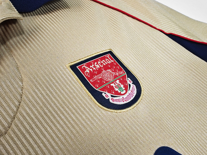 Retro Jersey 2001-2002 Arsenal Away Gold Soccer Jersey Vintage Football Shirt