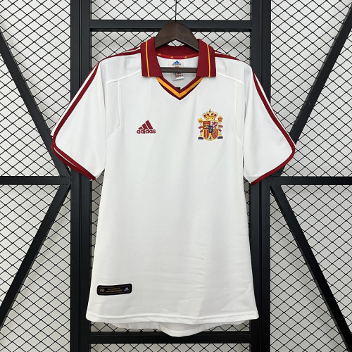 Retro Jersey 2000 Spain Away White Soccer Jersey Vintage Camiseta de España Football Shirt