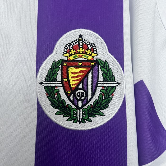 with LFP Patch Retro Jersey 1995-1996 Real Valladolid Home Soccer Jersey Vintage Football Shirt