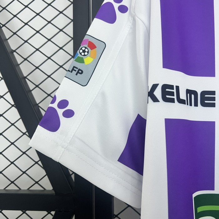 with LFP Patch Retro Jersey 1995-1996 Real Valladolid Home Soccer Jersey Vintage Football Shirt