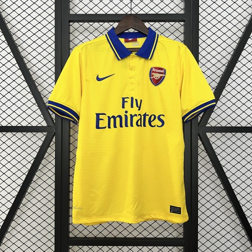 Retro Jersey 2013-2014 Arsenal Away Yellow Soccer Jersey Vintage Football Shirt