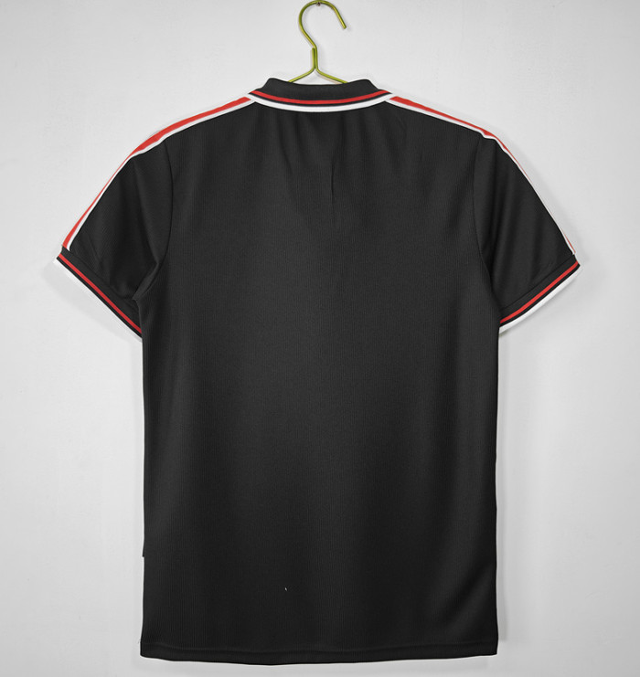 Retro Jersey 1998-1999 Manchester United Black Goalkeeper Soccer Jersey Vintage Man Utd Football Shirt