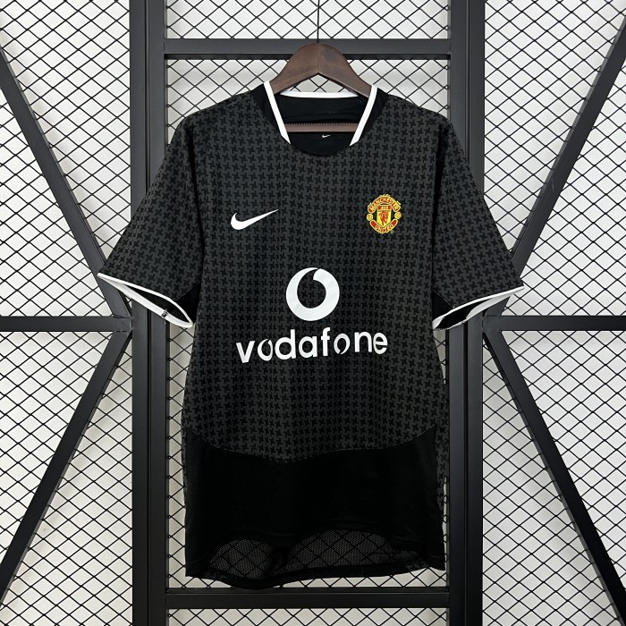 Retro Jersey 2003-2005 Manchester United Away Black Soccer Jersey Man U Vintage Football Shirt