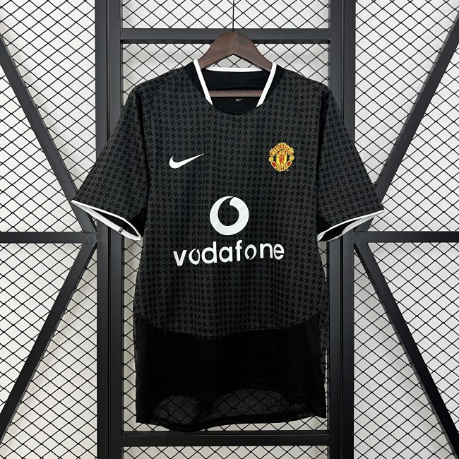 Retro Jersey 2003-2005 Manchester United Away Black Soccer Jersey Man U Vintage Football Shirt