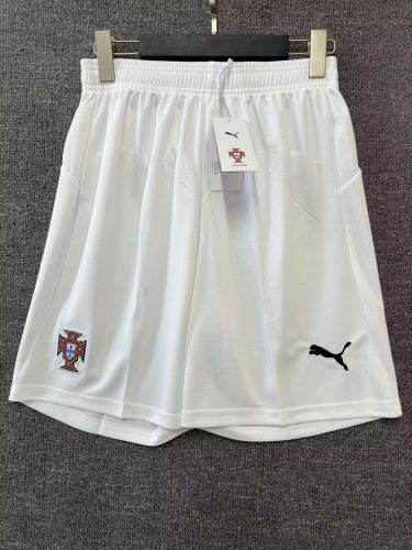 Fan Version Portugal 2025 Away White Soccer Shorts Football Shorts