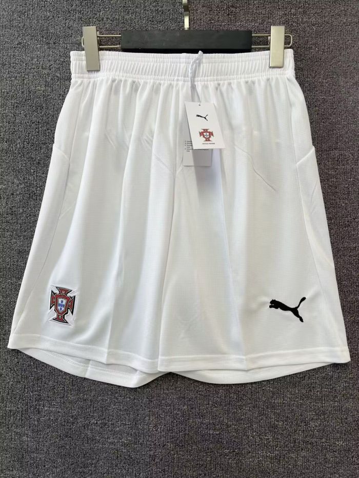 Fan Version Portugal 2025 Away White Soccer Shorts Football Shorts