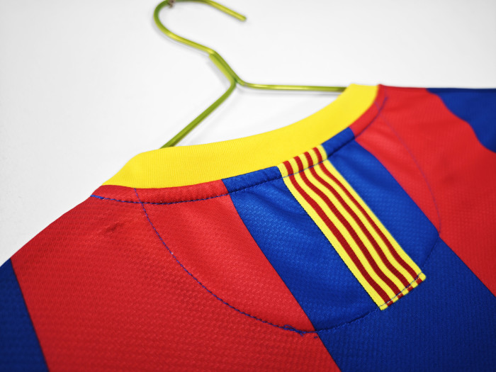 with Front Lettering Retro Jersey 2010-2011 Barcelona UCL Final Home Soccer Jersey Vintage Football Shirt