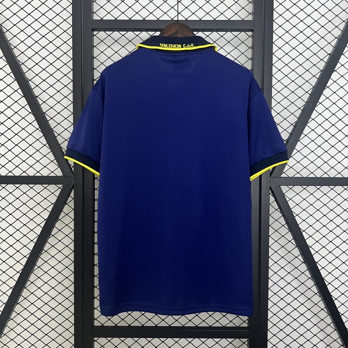 Retro Jersey 1996-1997 Valencia Away Blue Soccer Jersey Vintage Football Shirt