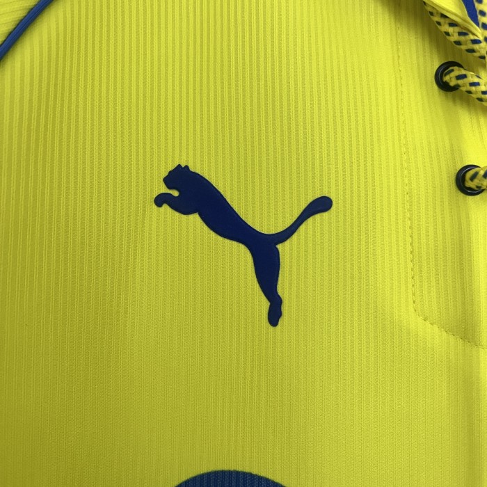 with LFP Patch Retro Jersey 1997-1998 Las Palmas Home Soccer Jersey Football Shirt