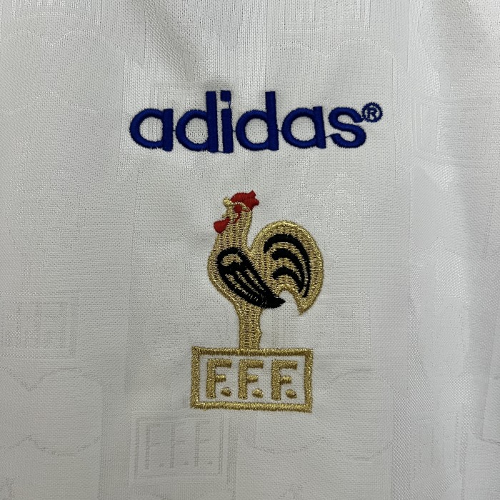 Retro Jersey 1996 France Away White Soccer Jersey Vintage Football Shirt