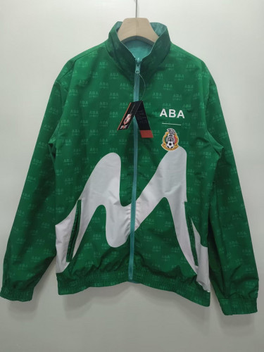 Retro 1995 Mexico Trench Coat Soccer Reversible Windbreaker Jacket