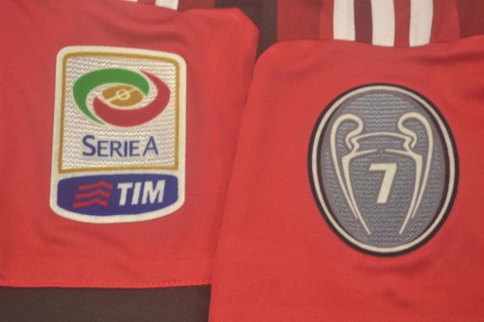 with Serie A+Trophy 7 Patch Retro Jersey 2014-2015 AC Milan TORRES 9 Home Soccer Jersey Vintage Football Shirt