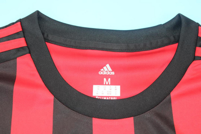 with Serie A+Trophy 7 Patch Retro Jersey 2017-2018 AC Milan Home Soccer Jersey Vintage Football Shirt
