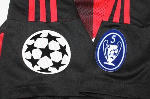 with UCL+Trophy 5 Patch Retro Jersey 2002-2003 AC Milan Home Soccer Jersey