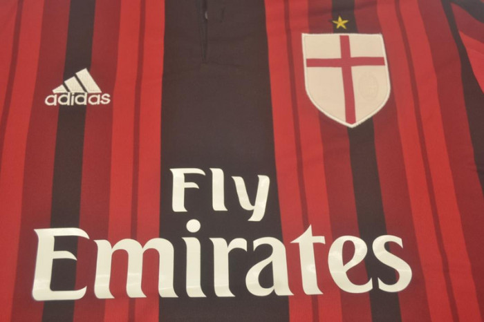 with Serie A+Trophy 7 Patch Retro Jersey 2014-2015 AC Milan Home Soccer Jersey Vintage Football Shirt