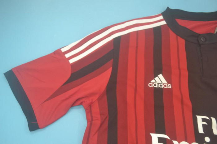 with Serie A+Trophy 7 Patch Retro Jersey 2014-2015 AC Milan Home Soccer Jersey Vintage Football Shirt