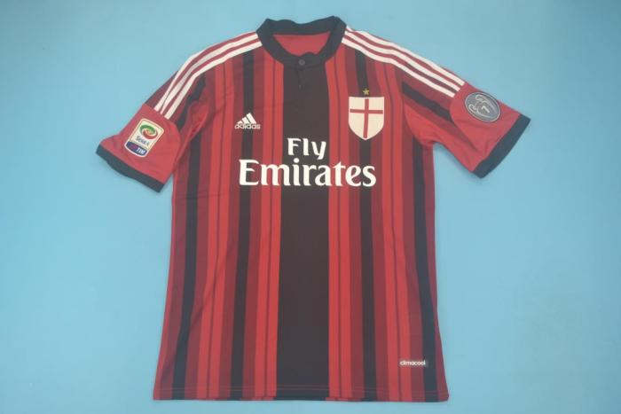 with Serie A+Trophy 7 Patch Retro Jersey 2014-2015 AC Milan TORRES 9 Home Soccer Jersey Vintage Football Shirt
