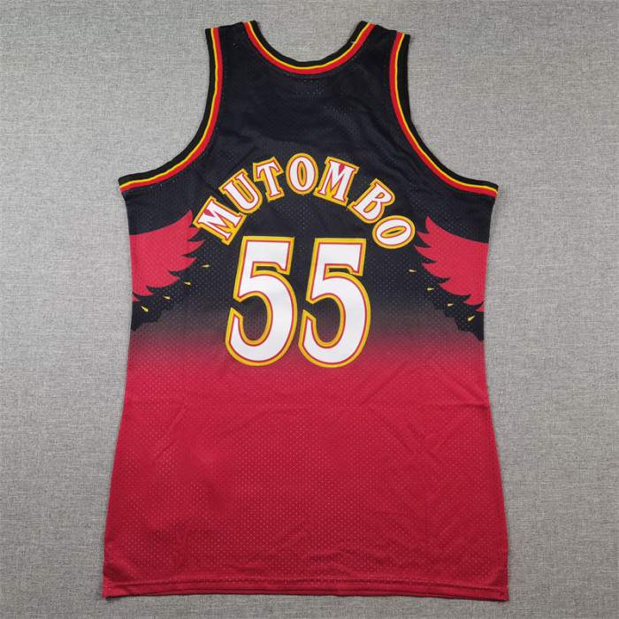 Atlanta Hawks 55 MUTOMBO Red NBA Jersey Basketball Shirt