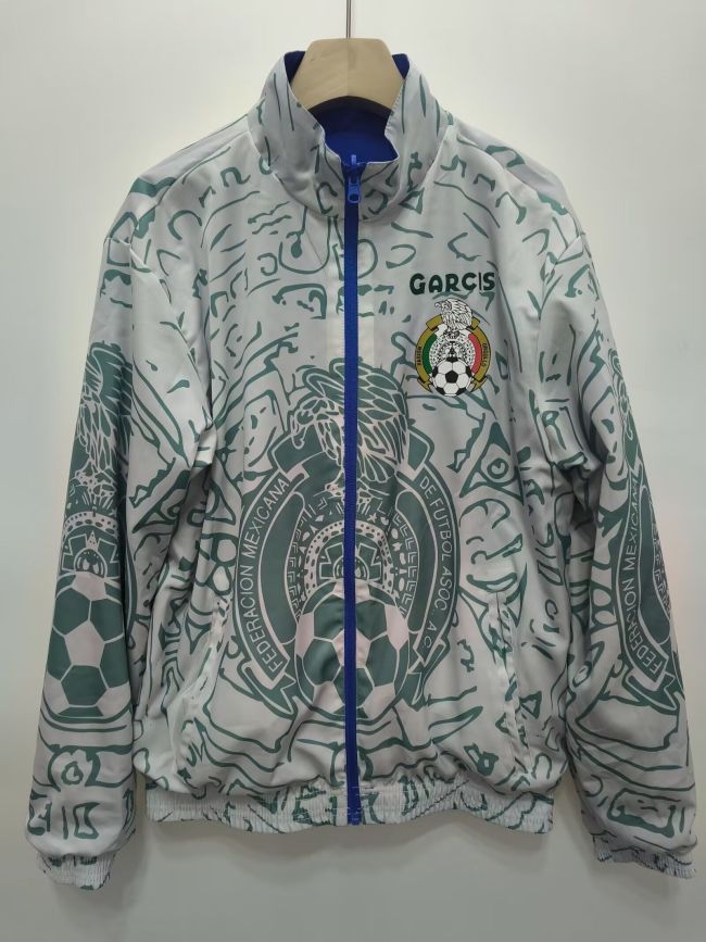 Retro 1998 Mexico Trench Coat Soccer Reversible Windbreaker Jacket
