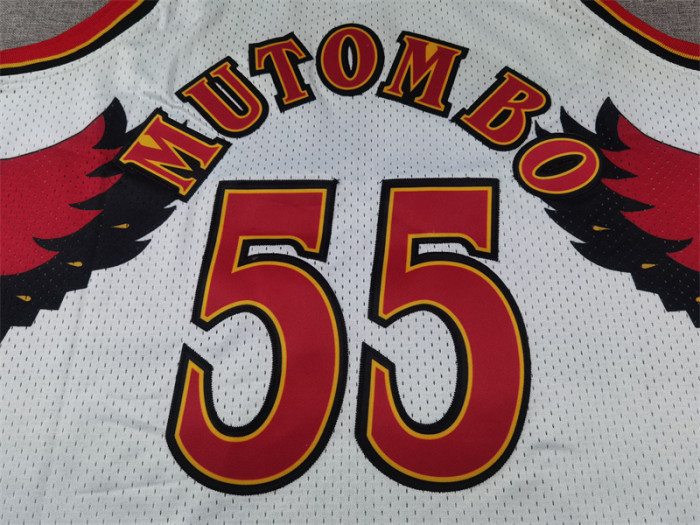 Mitchell&ness 1996-97Atlanta Hawks 55 MUTOMBO White NBA Jersey Basketball Shirt