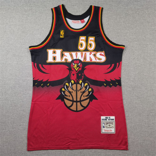 Atlanta Hawks 55 MUTOMBO Red NBA Jersey Basketball Shirt